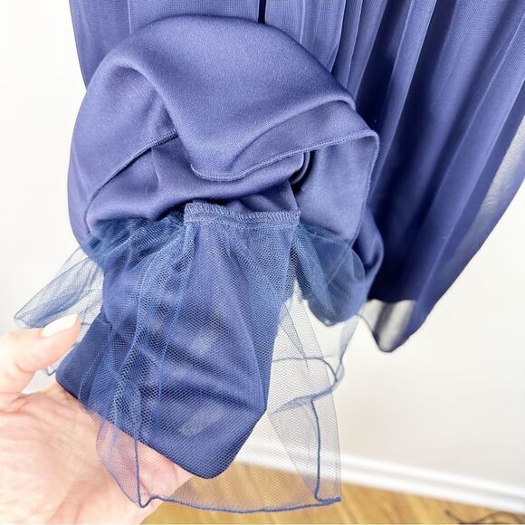 Speechless Junior Halter Style Chiffon Navy Cocktail Dress with Pearl Collar 1 - Picture 6 of 16